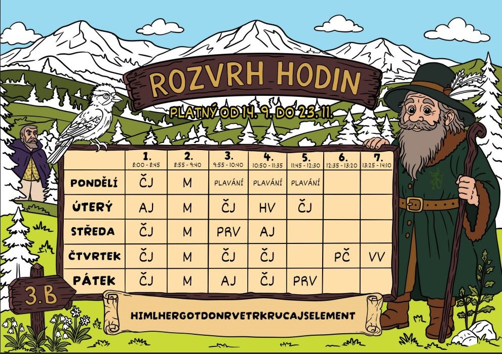 rozvrh 2. třída plavani